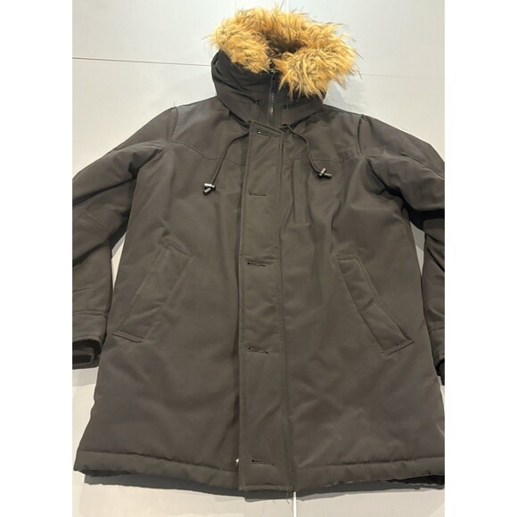 GUESS Men's Heavy Weight Hood Snorkel Jacket With Faux Fur Trim Hood Size XSmall - Picture 3 of 13